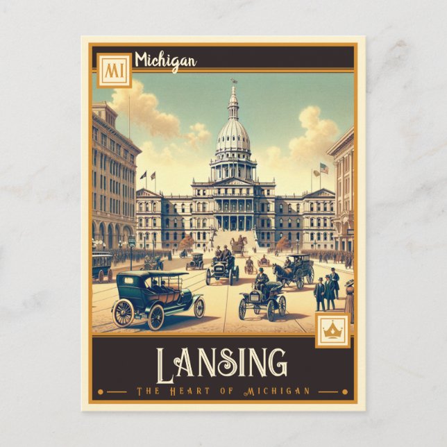 Lansing, Michigan | VINTAG Postkarte (Vorderseite)