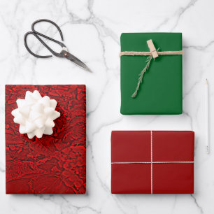 Lantana Floral rotes Design Geschenkpapier Set