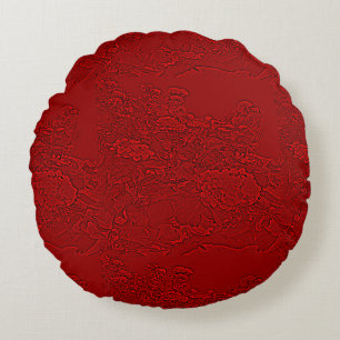 Lantana Floral rotes Design Rundes Kissen