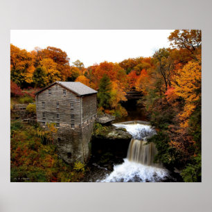 Lantermans Mühle im Herbst Poster