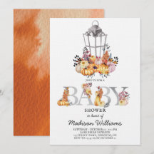 Lantern Baby Dusche Aquarellfarben Herbst