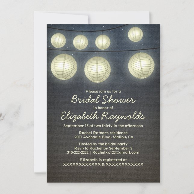 Lantern Bridal Dusche Einladungen (Vorderseite)