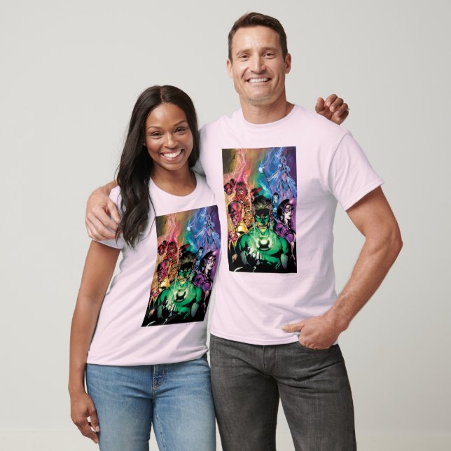 Lantern Corps Gruppe mit Farben T-Shirt (Unisex)