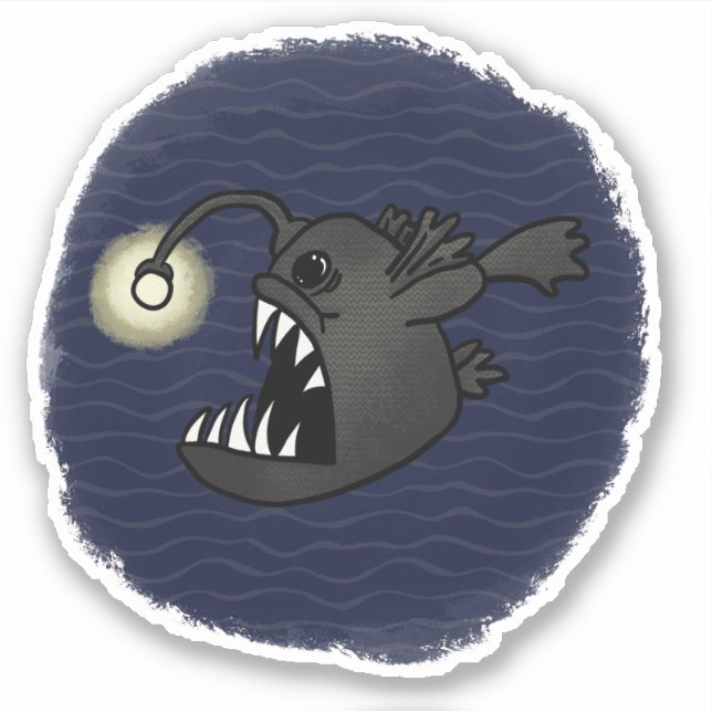 Lantern Fish Comic Book Style Sticker (Vorderseite)
