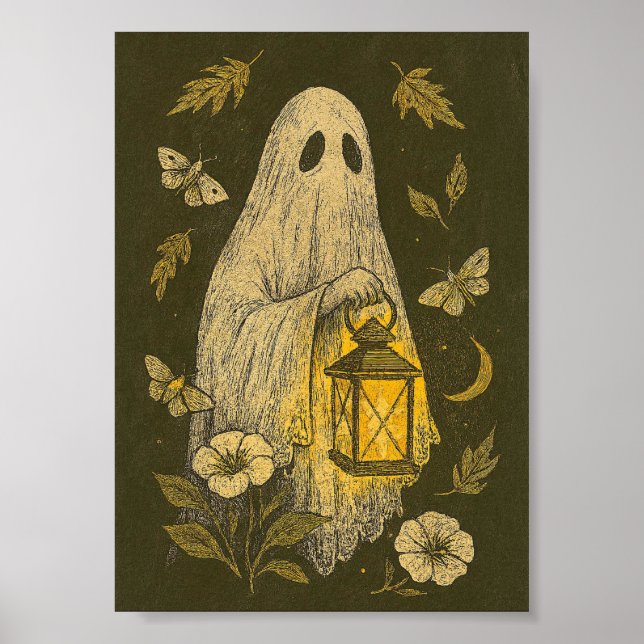 Lantern Ghost Halloween Boho Poster (Vorne)