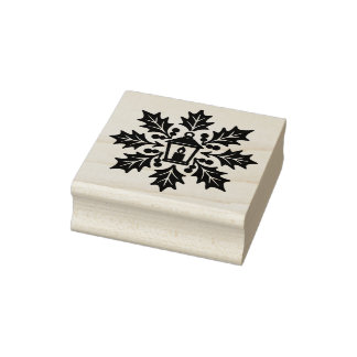 Lantern & Holly Snowflake Briefmarke Gummistempel