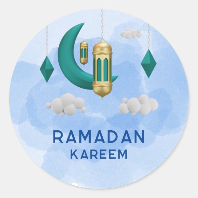Lantern Islamic Ramadan Kareem Round Sticker (Vorderseite)