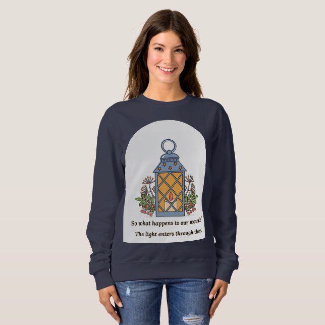 Lantern of Healing | Gentle Light & Spiritual Hope Sweatshirt (Vorne ganz)