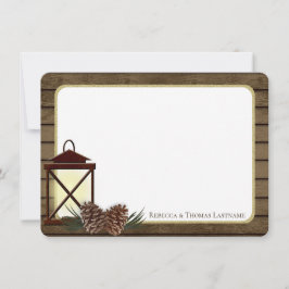 Lantern und Pine Rustic Vielen Dank Dankeskarte