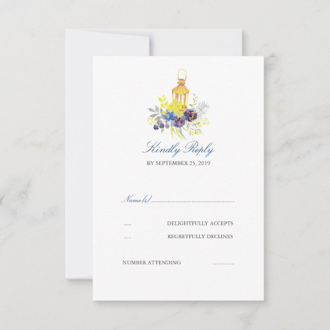 Lantern Wedding RSVP Karte (Vorderseite)