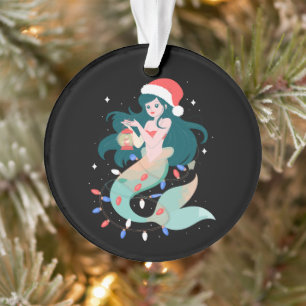 Lanterne de chapeau de Père Noël de sirène de Noël
