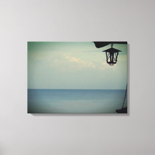 Lanterne et mer Photo toile étirée Imprimer