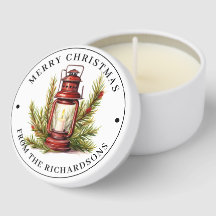Lanterne rouge vintage personnalisée, Joyeux Noël