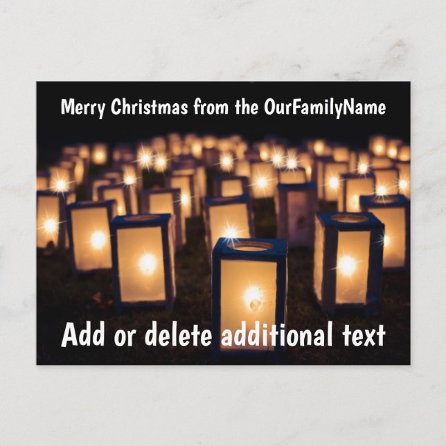 Lanternes Bougies Noël Personnaliser la carte post (Devant)