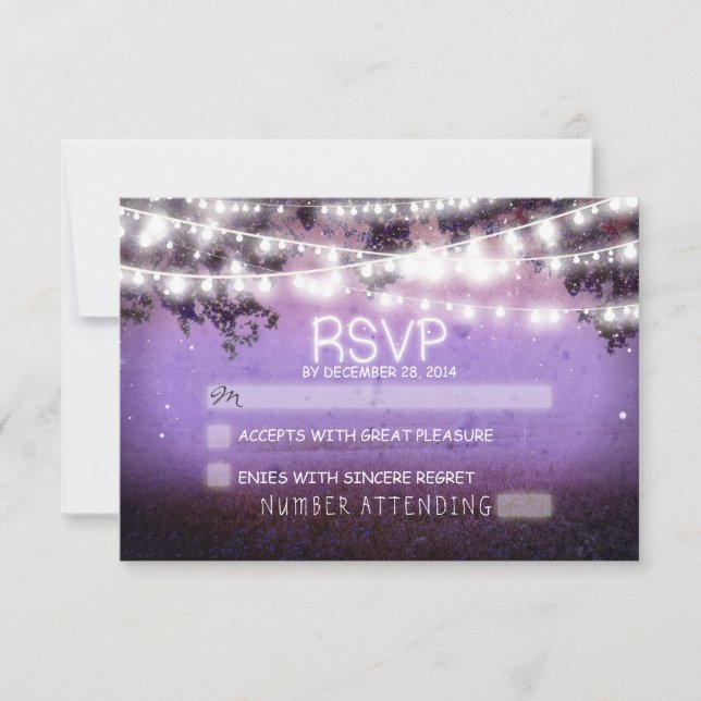 lanternes de nuit violet mariage rsvp (Devant)