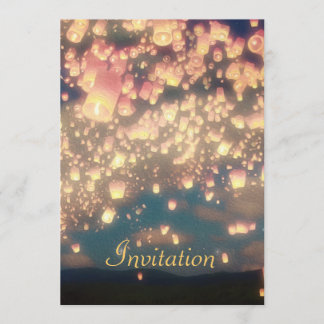 Lanternes de souhait d'amour - invitation