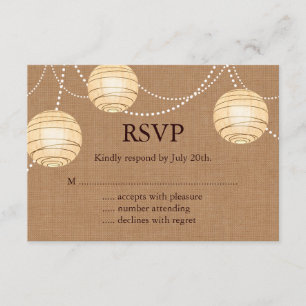 Lanternes du parti Burlap RSVP