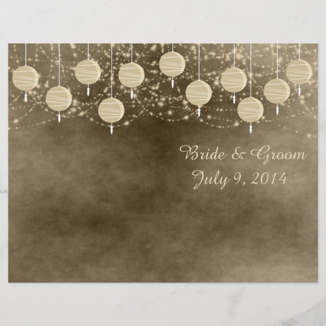 Lanternes ivoiriennes Programme de mariage plié (Devant)