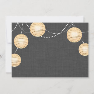Lanternes sur Grey Burlap Invitation