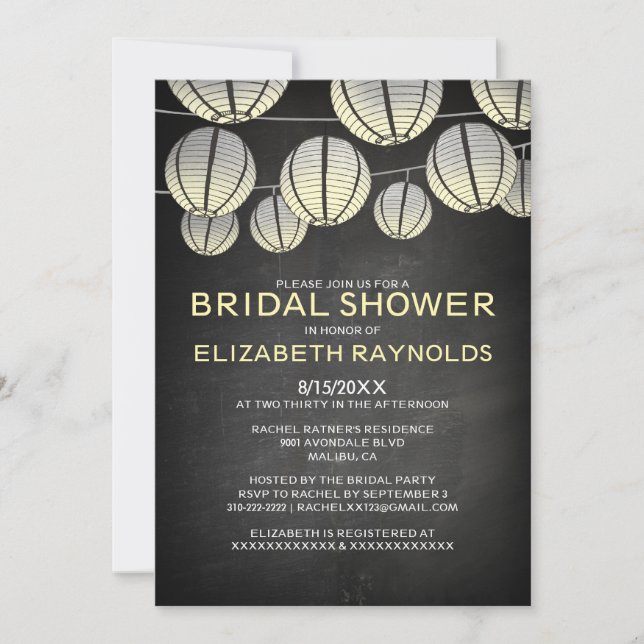 Lanterns Bridal Dusche Einladungen (Vorderseite)