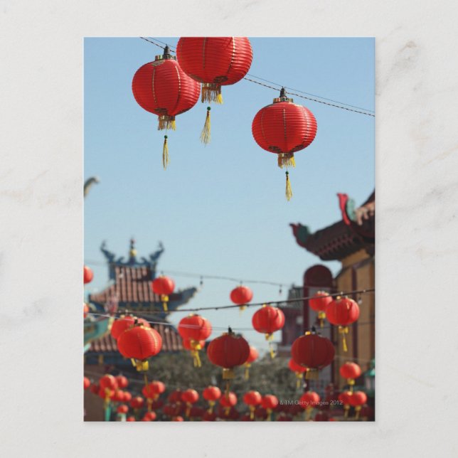 Lanterns in Chinatown Postkarte (Vorderseite)