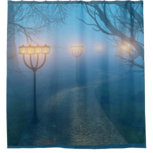 Lanterns in the Fog Shower Curtain Duschvorhang