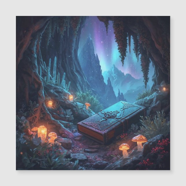 Lanterns, Mushrooms, and a Book Magnetkarte (Vorderseite)