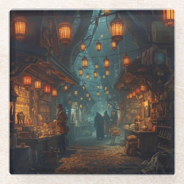 Lanterns of the Forgotten Alley Glasuntersetzer (Vorderseite)