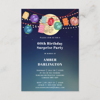 Lanterns und Moonlit Geburtstagsparty Einladung