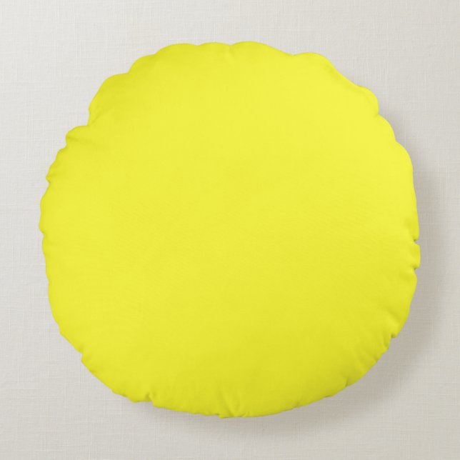 Lanzarote Lemon Acid Neon Yellow Tropical Romance Rundes Kissen (Vorderseite)