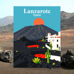 Lanzarote, Spanien Vintage Reise Postkarte
