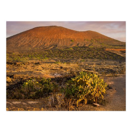 Lanzarote Vulkanischer Weinberg und Caldera bei So Poster