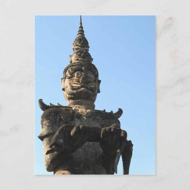 Lao Giant Guardian .. Buddha Park, Vientiane, Laos Postkarte (Vorderseite)