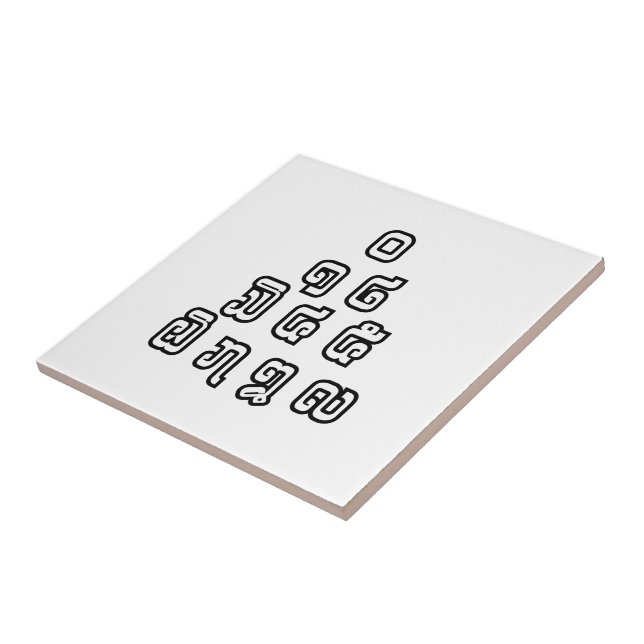 Lao / Laos Numbers Pyramid Laotian Sprachskript Fliese (Seite)