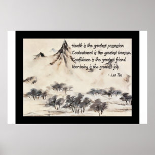 Lao Tzu Gesundheits-Zitat-Plakat Poster