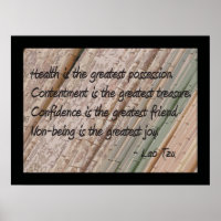Lao Tzu Health Saying Poster