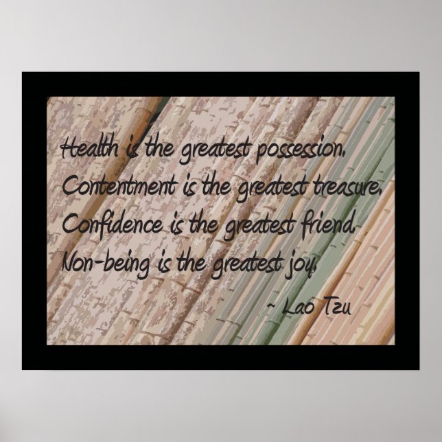 Lao Tzu Health Saying Poster (Vorne)