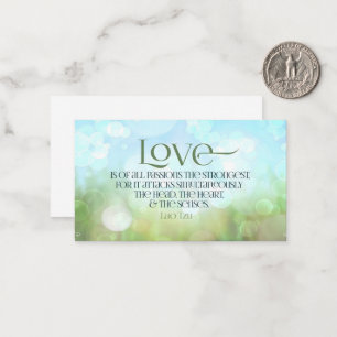 Lao Tzu Inspiration Zitat "Liebe" Mitteilungskarte