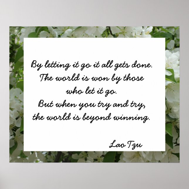 Lao Tzu Letting Go Quote Inspirational Poster (Vorne)