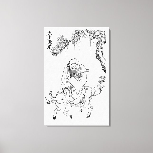 Lao Tzu Ming-Dynastie chinesische Malerei Leinwanddruck (Vorderseite)