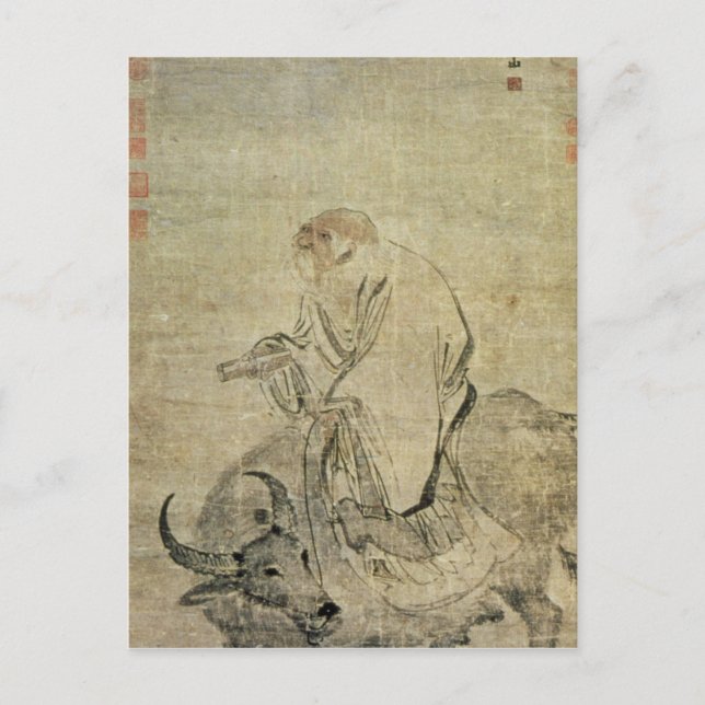 Lao tzu reiten sein Ochse, Chinesisch, Ming Dynast Postkarte (Vorderseite)