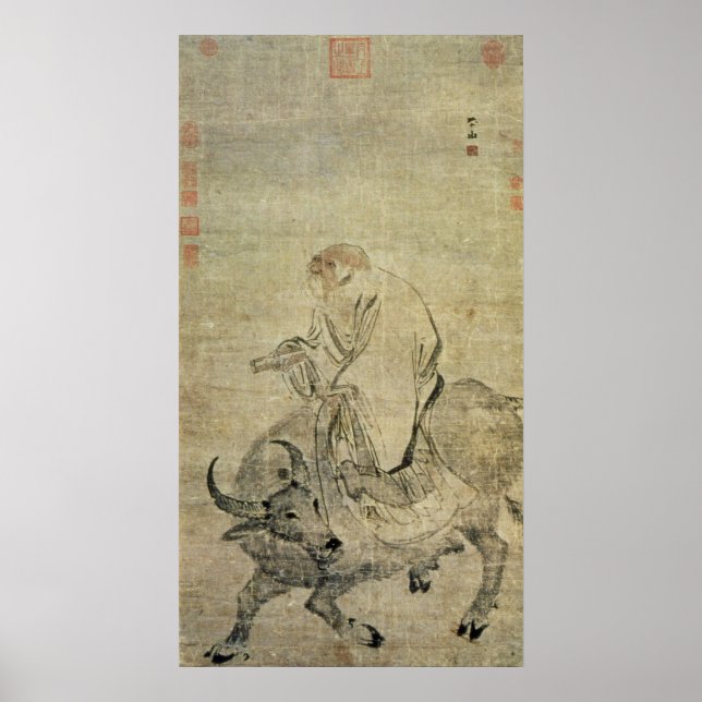 Lao-tzu  riding his ox, Chinese, Ming Dynasty Poster (Vorne)