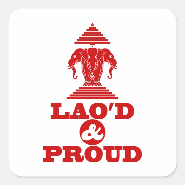 LAO'D & PROUD QUADRATISCHER AUFKLEBER (Vorderseite)