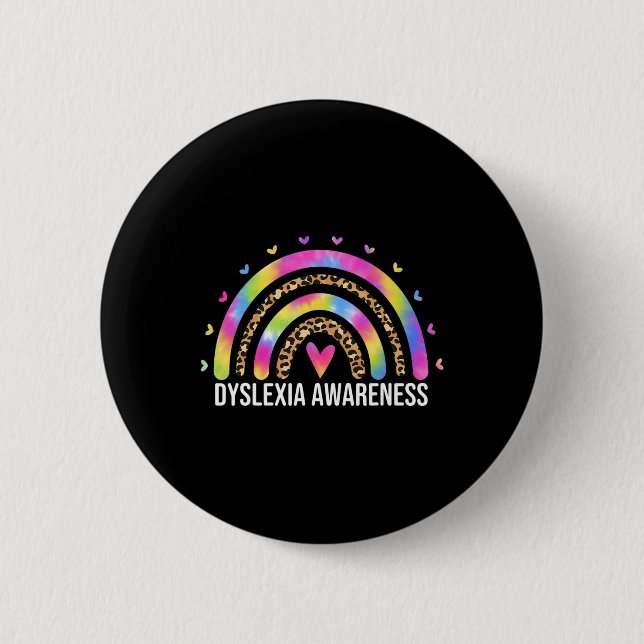 Läopardenbogen für Frauen Dyslexie Button (Vorderseite)