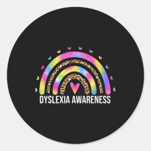 Läopardenbogen für Frauen Dyslexie Runder Aufkleber