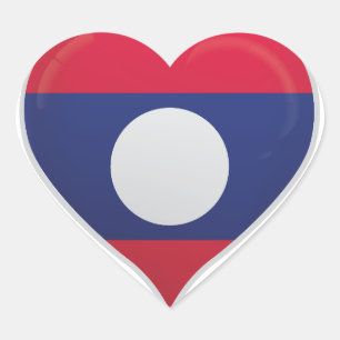 Laos amour drapeau orgueil autocollant coeur