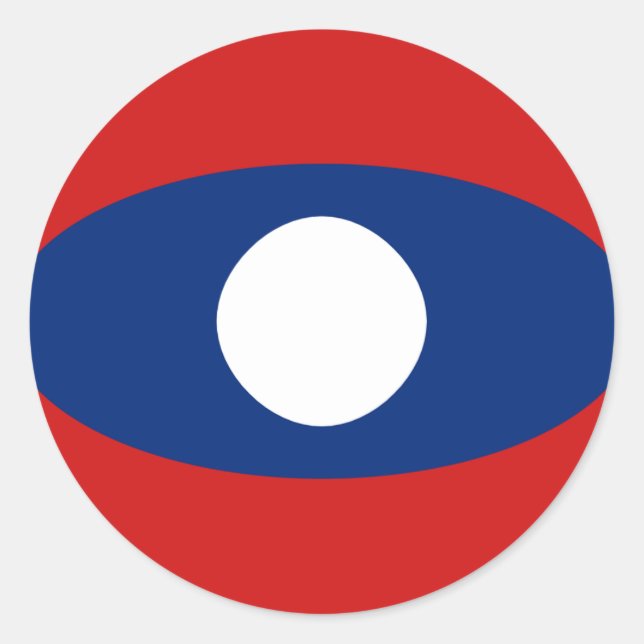 Laos Fisheye Flag Sticker (Vorderseite)
