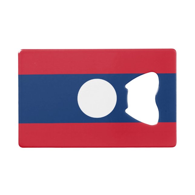 Laos Flag Geldbeutel Flaschenöffner (Vorderseite (Horizontal))