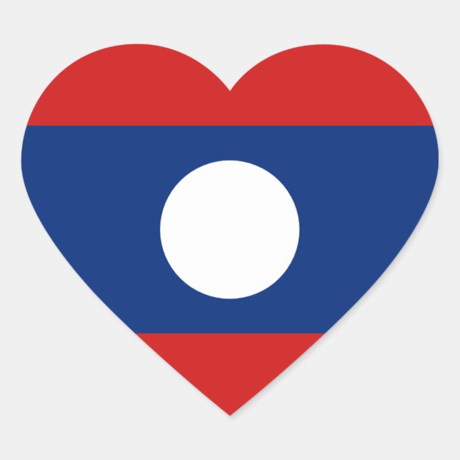 Laos Flag Heftsticker Herz-Aufkleber (Vorderseite)