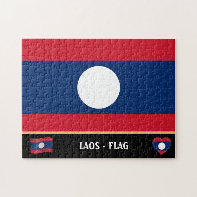 Laos Flag & Laos Land / Laos (Horizontal)